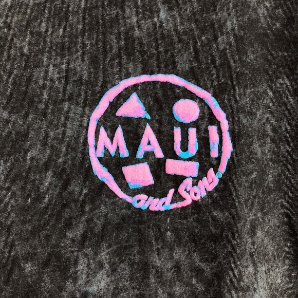 Maui & Sons Tie Dye T-shirts Blackish Gray M-L - Picture 2 of 4